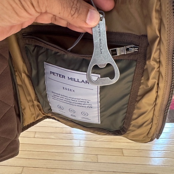 Peter Millar Essex Quilted Travel Vest Khaki Color Size Medium - Picture 9 of 9